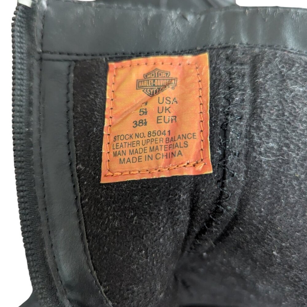Harley-Davidson Black Leather Zip Up Women's Boots - Size 7.5 - Picture 12 of 15